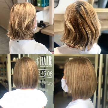 Passage du blond très clair à une couleur plus naturel